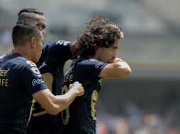 El uruguayo Matías Britos marcó el único gol del encuentro al minuto 46 en Ciudad Universitaria. EFE / A. Cruz