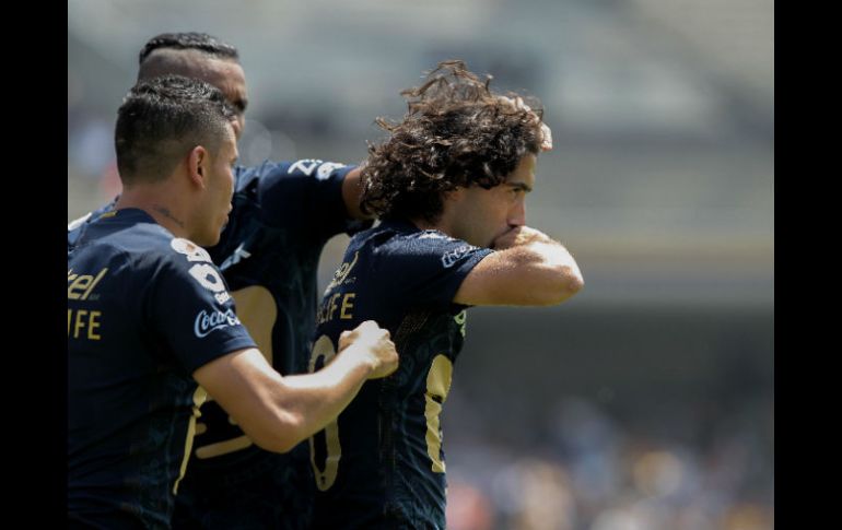 El uruguayo Matías Britos marcó el único gol del encuentro al minuto 46 en Ciudad Universitaria. EFE / A. Cruz