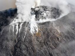 Ante la reciente actividad del volcán de Colima, recuerdan que en caso de que haya caída de ceniza cubrirse la nariz. EFE / Protección Civil Jalisco