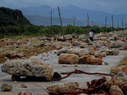 Lluvia de rocas. Así quedó una carretera entre Guantánamo y Baracoa tras el paso del huracán por Cuba. AFP / Y. Lage