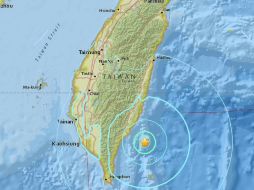 Los temblores se sintieron en toda la isla, pero en especial en el sureste y sur de Taiwán, dicen meteorólogos isleños. ESPECIAL / earthquake.usgs.gov