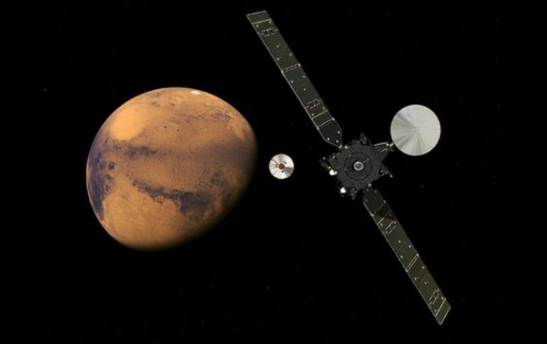 Una de los principales objetivos de la misión es hacer seguimiento de la detección de metano en el Planeta Rojo. TWITTER / @ESA_ExoMars