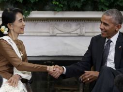 Obama se reunió con la consejera de Estado de Birmania, Aung San Suu, AP / C.Kaster