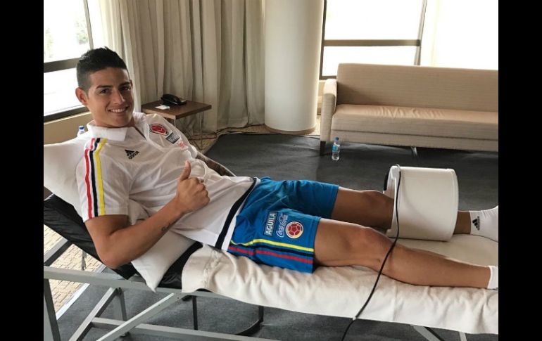 James se resintió el domingo cuando se alistaba para el duelo con el Eibar por la por la séptima fecha de la liga española. TWITTER / @jamesdrodriguez