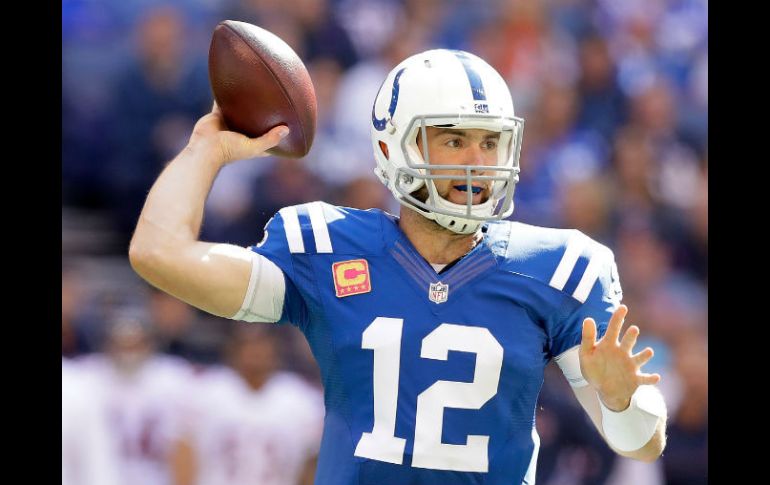 Andrew Luck lanzó un pase de 35 yardas a T.Y. Hilton cuando faltaban 3:43 minutos para el final. AFP / A. Lyons