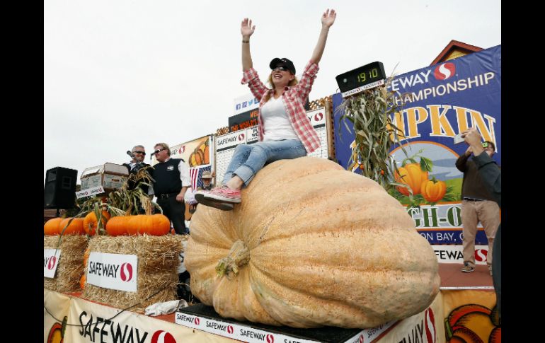 Cindy Tobeck dijo que el secreto para cultivar calabazas gigantes es utilizar la semilla correcta. AP / G. Reyes