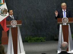 Diálogo entre el presidente Peña Nieto y el candidato estadounidense Donald Trump el 31 de agosto de 2016. AP / ARCHIVO