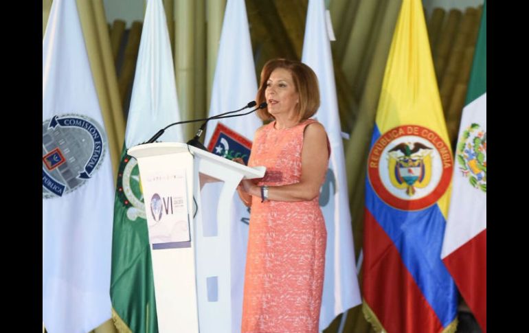 Isabel Miranda pide la creación de una ley que ya no revictimice en la inauguración del VI Congreso contra el Secuestro. TWITTER / @gracoramirez