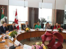 Funcionarios de ambos países en la Primera Reunión del Diálogo Estratégico de Alto Nivel México-Canadá. TWITTER / @ruizmassieu