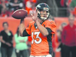 Trevor Siemian. El mariscal de campo estelar de los Broncos de Denver podría reaparecer esta noche. AP /