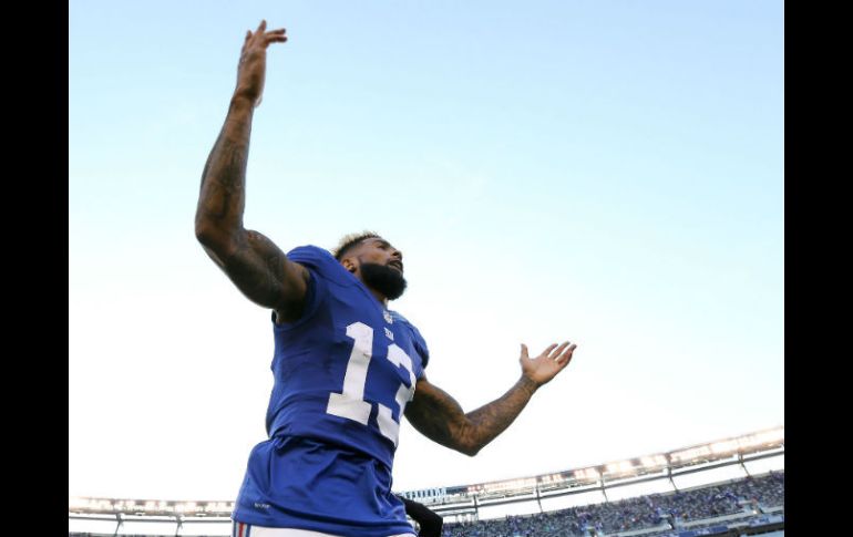 Odell Beckham celebra la victoria de su equipo AFP / M. Reaves