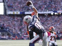 Gronkowski atrapó siete pases al fijar un récord personal de 162 yardas y un touchdown. EFE / C. Gunther