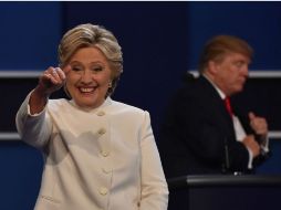 Sin cordialidad. Los candidatos no estrecharon sus manos ni en el inicio ni al final del tercer debate. AFP / P. Richards