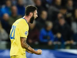 Layún celebra su gol el martes pasado. AFP / ARCHIVO