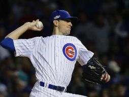 Kyle Hendricks, abridor derecho de los Cachorros, se convirtió en la estrella del encuentro. AFP / J. Daniel