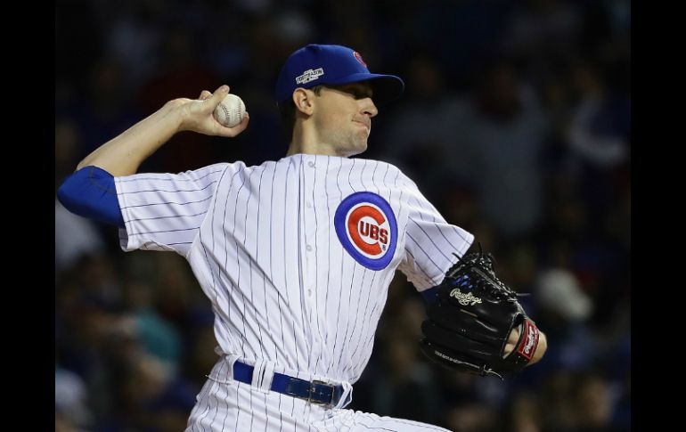 Kyle Hendricks, abridor derecho de los Cachorros, se convirtió en la estrella del encuentro. AFP / J. Daniel