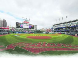 Estadio Progressive Field. Se ultiman los preparativos para el primer partido de la Serie Mundial entre los Cachorros y los Indios. AP /