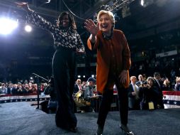 Carolina del Norte. Hillary Clinton y Michelle Obama durante un mitin en la Universidad de Wake Forest. AFP / J. Sullivan