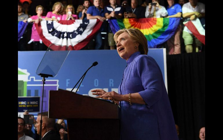 Hillary tuvo un mitín en el disputado estado de Florida. AFP / W. Manors