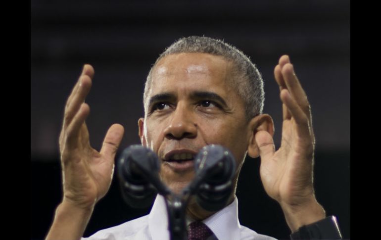 Obama visitó Carolina del Norte y aprovechó su discurso para reiterar su apoyo a HIllary. AFP / J. Watson