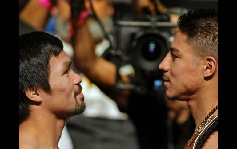 Pacquiao y Vargas se enfrentarán este sábado en Las Vegas. AFP / J. Gurzinski