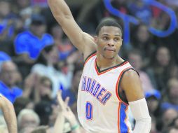 Russell Westbrook. El jugador del Oklahoma City Thunder fue el máximo anotador de su equipo ayer con 28 puntos. AFP /