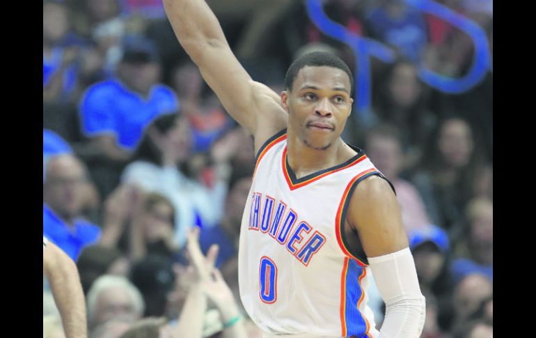 Russell Westbrook. El jugador del Oklahoma City Thunder fue el máximo anotador de su equipo ayer con 28 puntos. AFP /