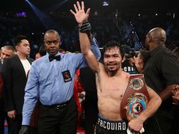 Con esta victoria, Pacquiao mejoró su récord a 59-6-2, 38 por la vía rápida. AFP / C. Petersen