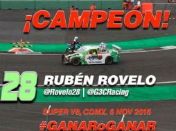 El Autódromo Hermanos Rodríguez de la Ciudad de México coronó a un nuevo campeón en la figura de Rubén Rovelo. FACEBOOK / Ruben Rovelo