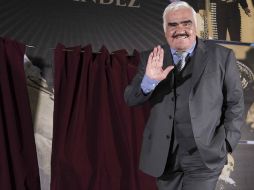 Vicente Fernández  recibió a la prensa en la Arena VFG para presentar su más reciente disco 'Un Azteca en el Azteca'. EL INFORMADOR / E. Esparza