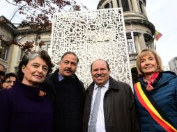 La ceremonia fue sobria y fue inaugurada por autoridades de ambos países. AFP / E. Dunand.