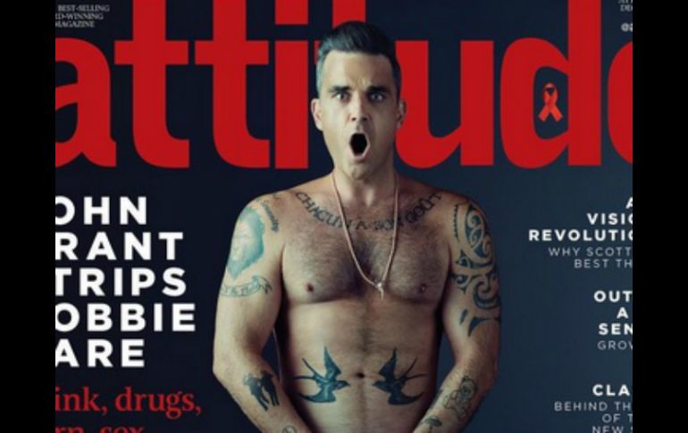 En la portada, Williams aparece totalmente desnudo y cubriéndose con ambas manos. INSTAGRAM / attitudemag