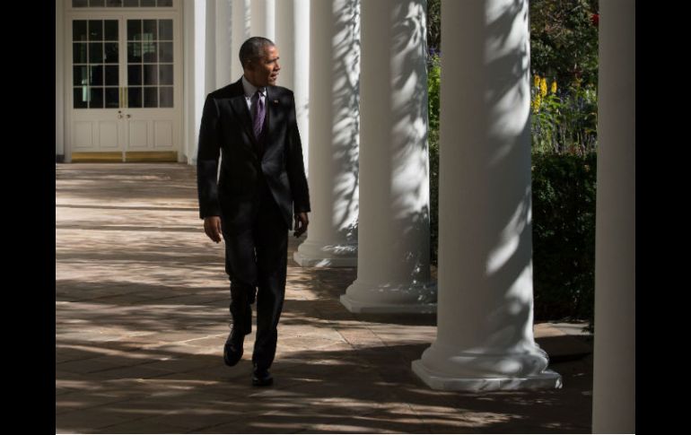 El presidente Obama esta mañana en la Casa Blanca. AFP / N. Kahm