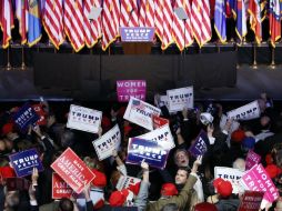 Simpatizantes de Donald Trump siguen los resultados en Nueva York. EFE / S. Thew