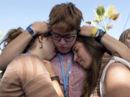 Estudiantes estadounidenses reaccionan tras conocer la derrota de la demócrata en las elecciones presidenciales. AFP / F. Senna