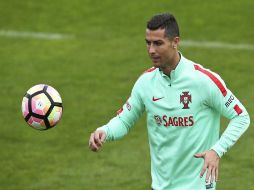 El delantero hoy, durante un entrenamiento de la selección portuguesa. EFE / A. Cotrim