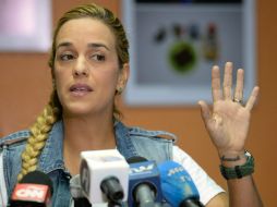 Lilian Tintori dijo estar segura de que la alianza opositora Mesa de Unidad Democrática hablará claro. AFP / F. Parra