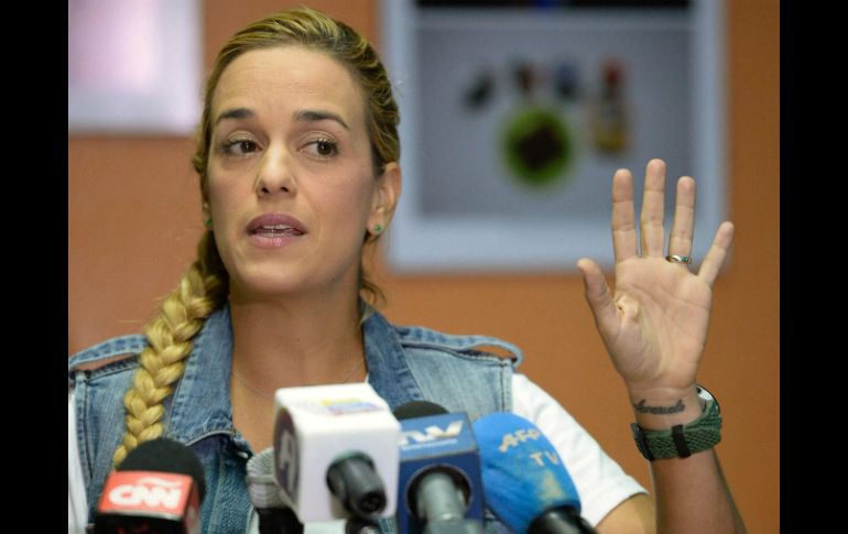 Lilian Tintori dijo estar segura de que la alianza opositora Mesa de Unidad Democrática hablará claro. AFP / F. Parra