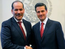 Peña Nieto recibió a Martín Orozco en la residencia oficial de Los Pinos. TWITTER / @PresidenciaMX