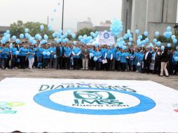 Al grito de 'Ojo con la diabetes', Mikel Arriola inauguró el evento nacional para conmemorar el Día Mundial de esta enfermedad. TWITTER / @Tu_IMSS