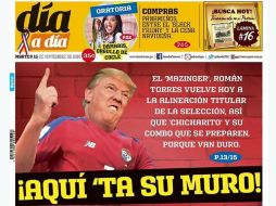 La prensa utilizó la polémica del muro que amenaza construir Trump para promocionar el partido eliminatorio. ESPECIAL / www.diaadia.com.pa