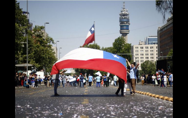 La manifestación, que se desarrolló con normalidad, terminó con algunos incidentes aislados. EFE / M. Ruiz