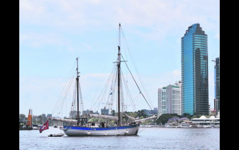 Escala. “Fleur de Passion”, la embarcación llegó a Brisbane, Australia. En abril de 2017 navegará por la Costa Este australiana. EFE /