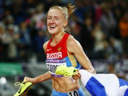 La campeona de la prueba de tres mil metros con obstáculos, Yuliya Zaripova, es de las que resultaron positivas por dopaje. EFE / ARCHIVO