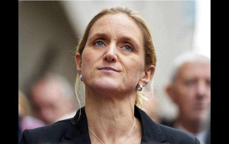 En la foto, la hermana de Jo Cox, Kim Leadbeater, después de saber la sentencia. AFP / N. Halle'n