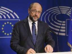 El presidente del Parlamento Europeo, Martin Schulz, ofrece una rueda de prensa en Bruselas. EFE / E. Lecocq