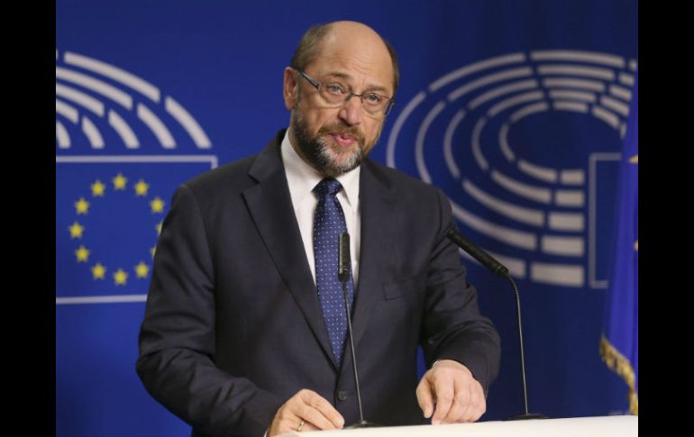 El presidente del Parlamento Europeo, Martin Schulz, ofrece una rueda de prensa en Bruselas. EFE / E. Lecocq