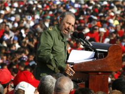 Célebre por su don de palabra, aunque sin una voz potente, Castro era un auténtico convocador de masas. AP / J. Galeano