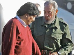 Cuando Morales visitó una vez a Castro, éste le habló sobre la importancia de la alimentación por el mundo. AFP / A. Roque