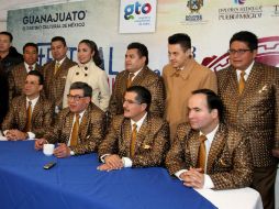 La Auténtica Santanera en rueda de prensa antes de su presentación en el Festival Internacional José Alfredo Jiménez. NTX / F. García